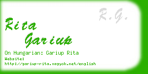 rita gariup business card